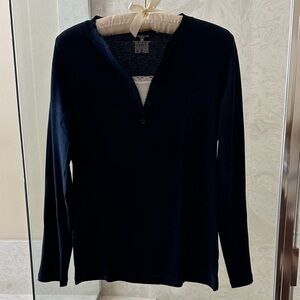 Black Long Sleeve Henley Top